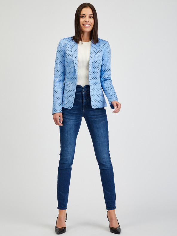 Orsay Modré dámské puntíkované sako ORSAY
