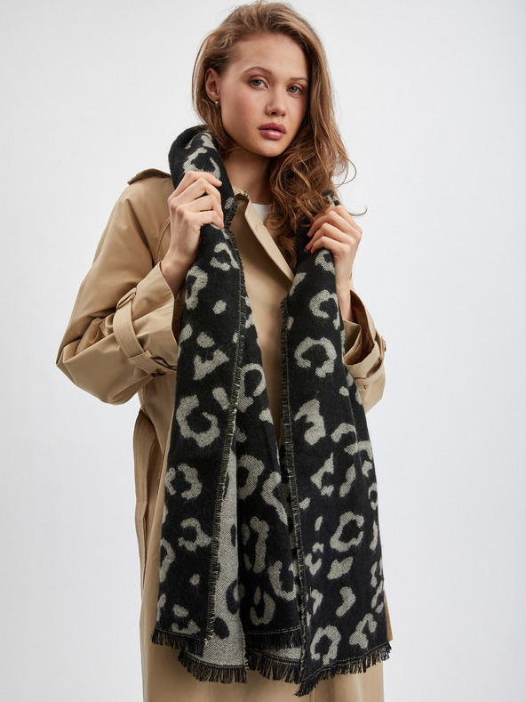 Orsay Černá dámská vzorovaná šála ORSAY