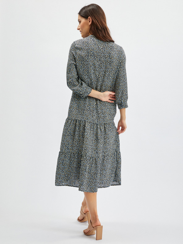 Orsay Modro-černé dámské vzorované košilové šaty ORSAY