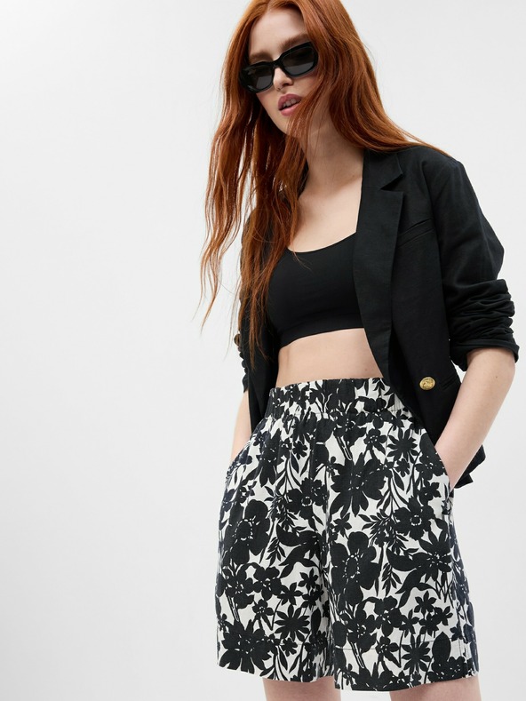 GAP Lněné vzorované kraťasy GAP