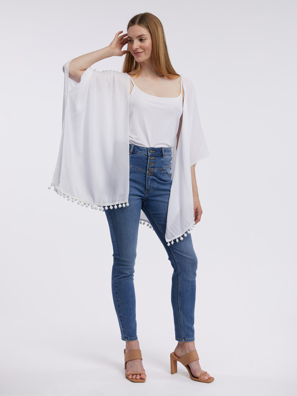 Orsay Bílý dámský přehoz s krajkou ORSAY