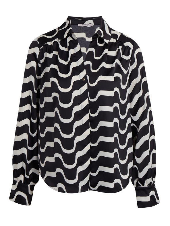 Orsay Bílo-černá dámská vzorovaná halenka ORSAY