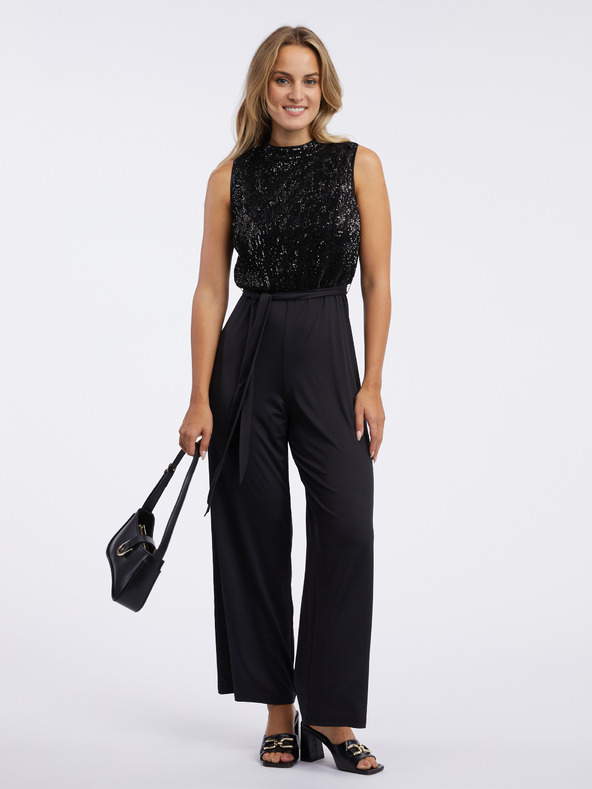 Orsay Černý dámský overal s flitry ORSAY