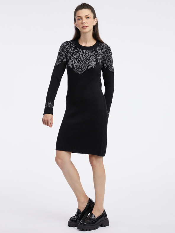 Orsay Černé dámské svetrové šaty ORSAY