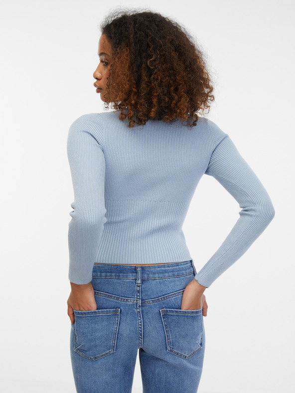 Orsay Světle modrý dámský žebrovaný svetr ORSAY