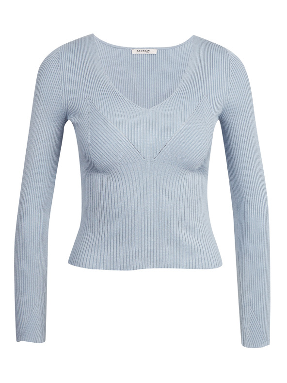 Orsay Světle modrý dámský žebrovaný svetr ORSAY