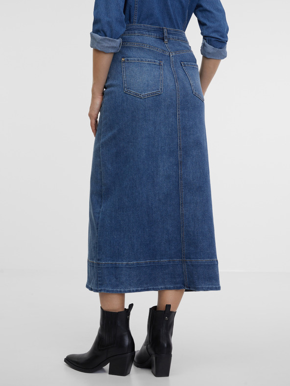 Orsay Modrá dámská džínová midi sukně ORSAY