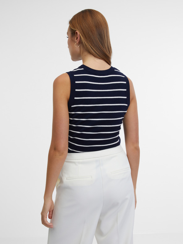 Orsay Tmavě modrý dámský pruhovaný top ORSAY