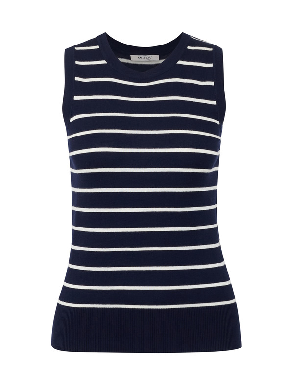 Orsay Tmavě modrý dámský pruhovaný top ORSAY