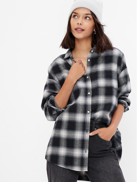 GAP Dětská flanelová košile kostka organic GAP