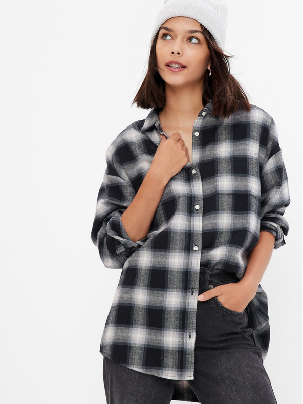 GAP Dětská flanelová košile kostka organic GAP