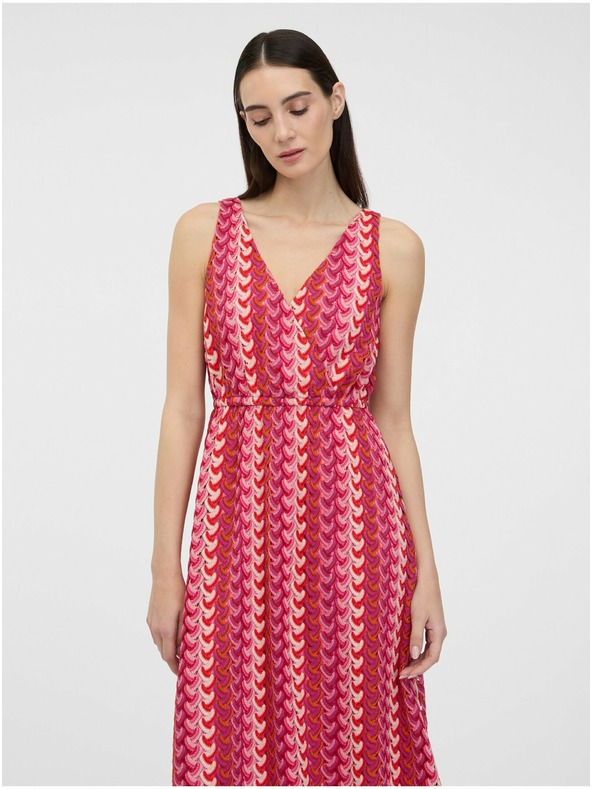 Orsay Tmavě růžové dámské midi šaty ORSAY