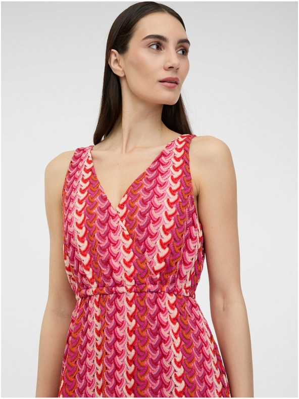 Orsay Tmavě růžové dámské midi šaty ORSAY