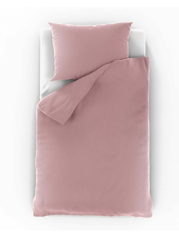 Kvalitex Prodloužené mušelínové povlečení 140x220, 70x90cm růžové