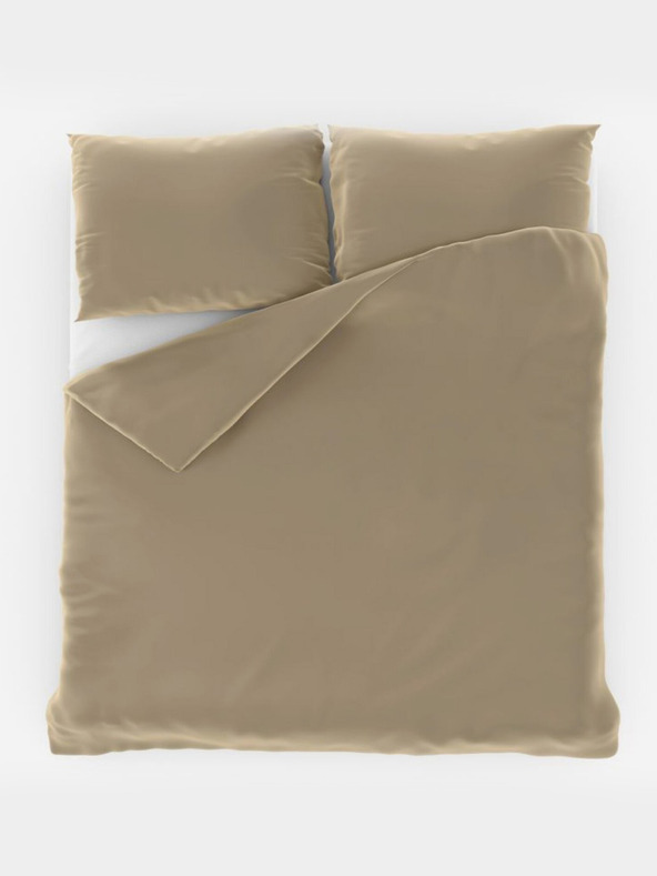 Kvalitex Saténové prodloužené povlečení LUXURY COLLECTION 140x220, 70x90cm béžové