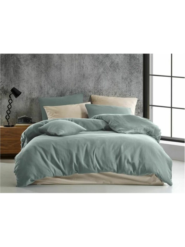 Kvalitex Francouzské mušelínové povlečení 240x200, 70x90cm světle zelené Kvalitex