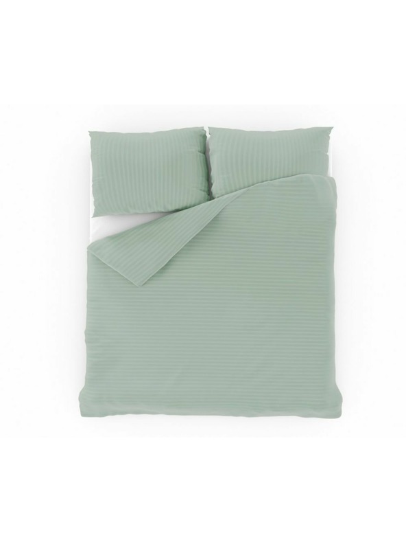 Kvalitex Francouzské saténové povlečení s proužkem 1+2, 240x200, 70x90cm OLIVOVÉ