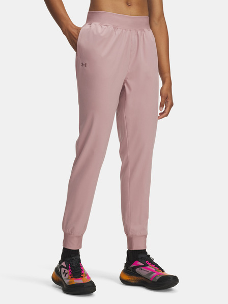 Under Armour Dámské sportovní kalhoty Under Armour UA Rival Hi Rise Woven Pant-PNK