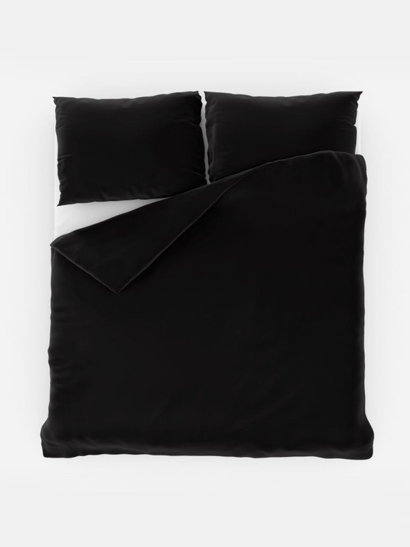 Kvalitex Saténové prodloužené povlečení LUXURY COLLECTION 140x220, 70x90cm černé