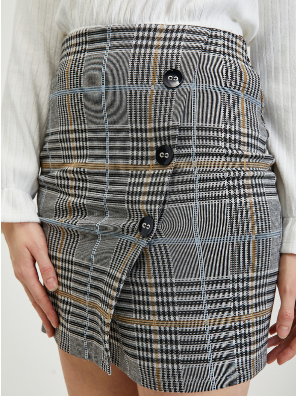 Orsay Šedá dámská károvaná pouzdrová sukně ORSAY