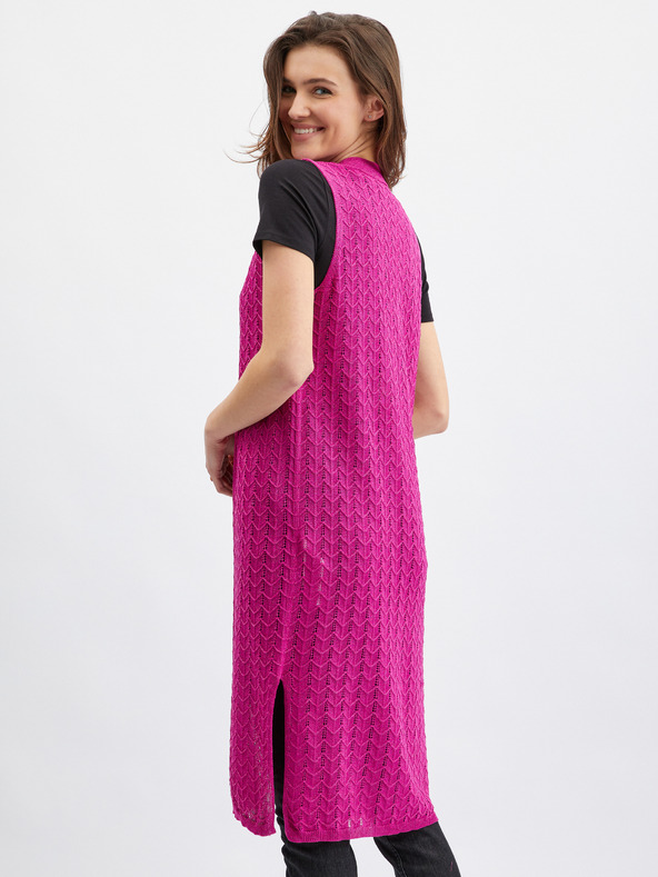 Orsay Růžový dámský kardigan bez rukávů ORSAY