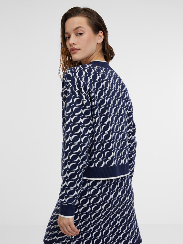 Orsay Tmavě modrý dámský vzorovaný kardigan ORSAY