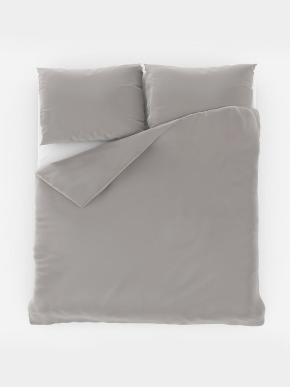 Kvalitex Saténové francouzské povlečení LUXURY COLLECTION 1+2, 220x200, 70x90cm světle šedé