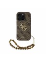 Guess Guess PU 4G Metal Logo Strap Zadní Kryt pro iPhone 15 Pro Max Brown