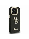 Guess Guess PU Grained 4G Logo Stand Camera Frame Zadní Kryt pro iPhone 15 Pro Black