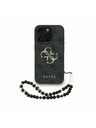 Guess Guess PU 4G Metal Logo Strap Zadní Kryt pro iPhone 15 Pro Black