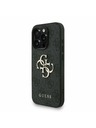 Guess Guess PU 4G Metal Logo Strap Zadní Kryt pro iPhone 15 Pro Black