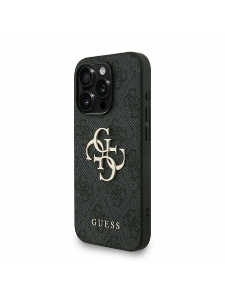 Guess Guess PU 4G Metal Logo Strap Zadní Kryt pro iPhone 15 Pro Black