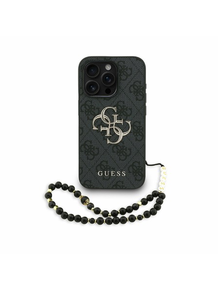 Guess Guess PU 4G Metal Logo Strap Zadní Kryt pro iPhone 15 Pro Max Black
