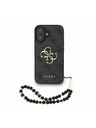 Guess Guess PU 4G Metal Logo Strap Zadní Kryt pro iPhone 16 Black