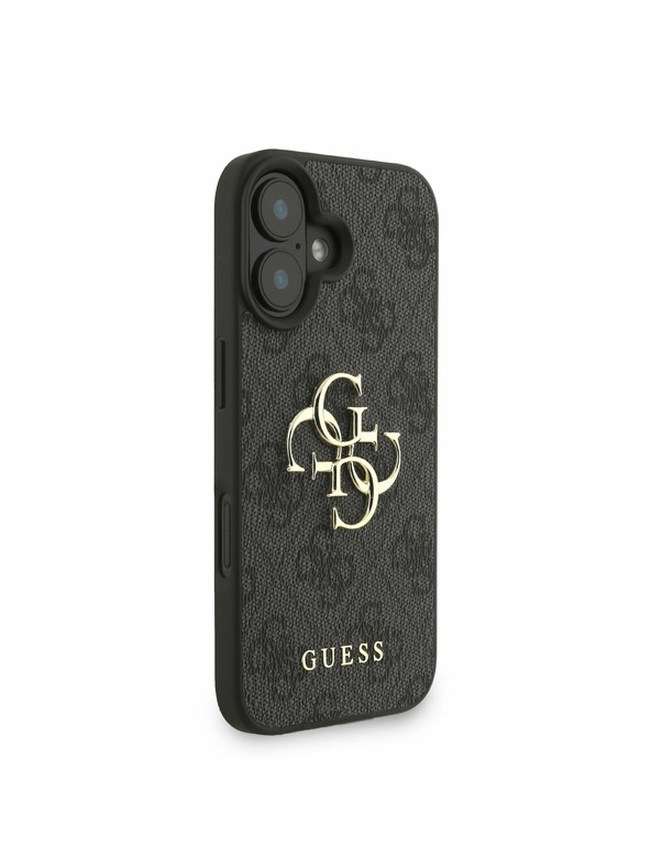 Guess Guess PU 4G Metal Logo Strap Zadní Kryt pro iPhone 16 Black