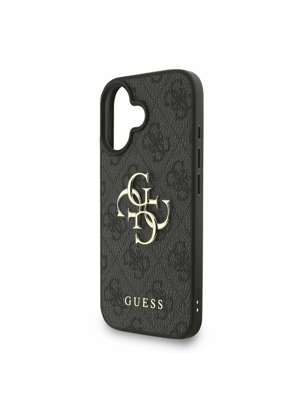 Guess Guess PU 4G Metal Logo Strap Zadní Kryt pro iPhone 16 Black