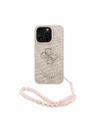Guess Guess PU 4G Metal Logo Strap Zadní Kryt pro iPhone 16 Pro Max Pink