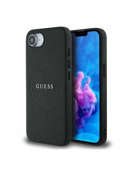 Guess Guess PU Grained Classic Logo MagSafe Zadní Kryt pro iPhone 16e Black