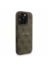 Guess Guess PU Leather 4G Colored Ring Strap MagSafe Zadní Kryt pro iPhone 16 Pro Brown