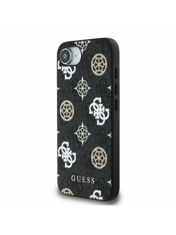 Guess Guess PU 4G Peony MagSafe Zadní Kryt pro iPhone 16e Black