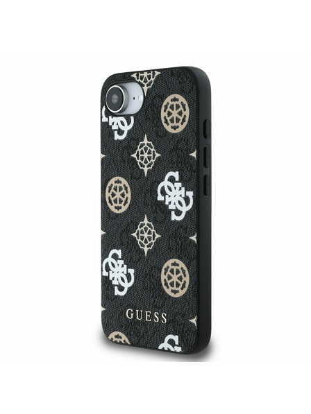 Guess Guess PU 4G Peony MagSafe Zadní Kryt pro iPhone 16e Black