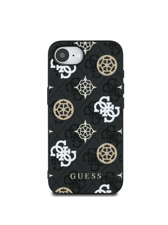 Guess Guess PU 4G Peony MagSafe Zadní Kryt pro iPhone 16e Black