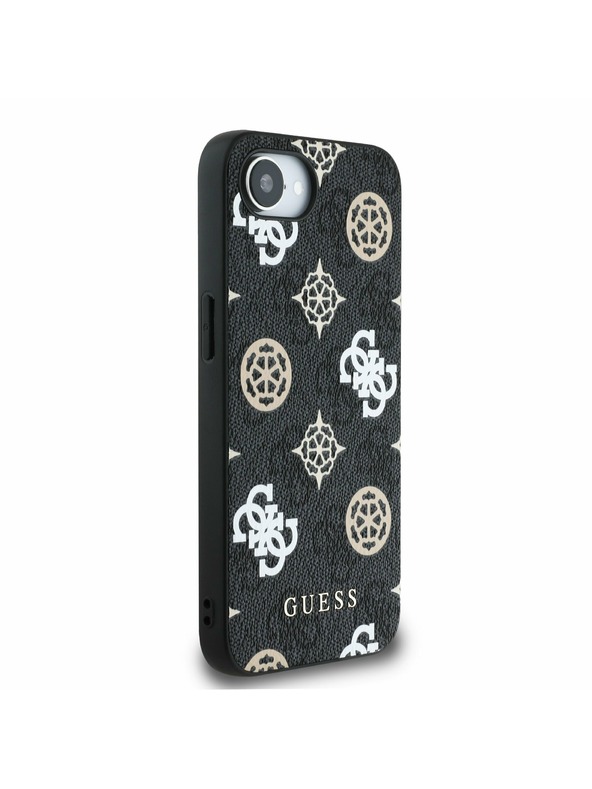 Guess Guess PU 4G Peony MagSafe Zadní Kryt pro iPhone 16e Black