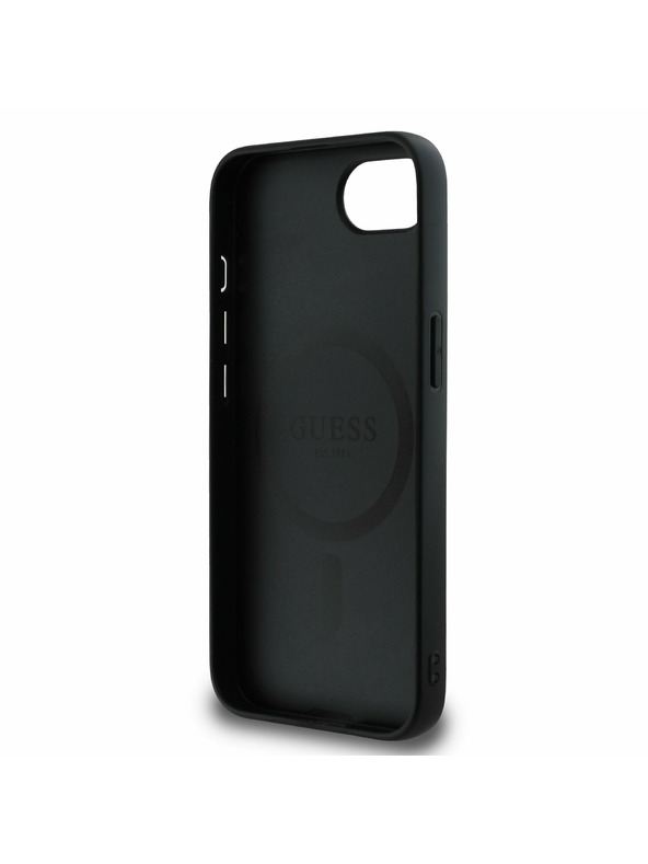 Guess Guess PU 4G Peony MagSafe Zadní Kryt pro iPhone 16e Black