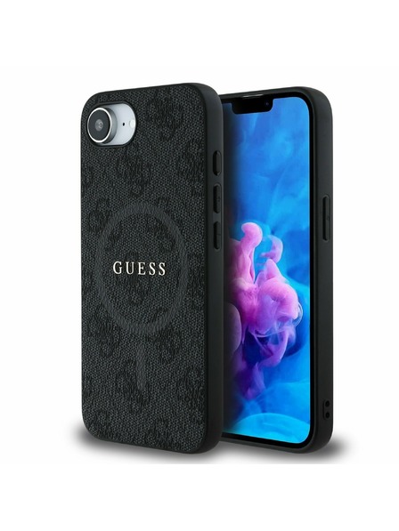 Guess Guess PU Leather 4G Colored Ring MagSafe Zadní Kryt pro iPhone 16e Black