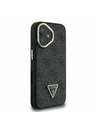 Guess Guess PU 4G Strass Triangle Logo Stand Camera Frame MagSafe Zadní Kryt pro iPhone 16 Black