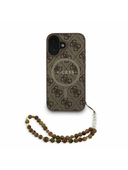 Guess Guess PU Leather 4G Colored Ring Strap MagSafe Zadní Kryt pro iPhone 16 Brown