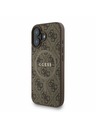 Guess Guess PU Leather 4G Colored Ring Strap MagSafe Zadní Kryt pro iPhone 16 Brown