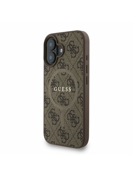 Guess Guess PU Leather 4G Colored Ring Strap MagSafe Zadní Kryt pro iPhone 16 Brown