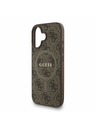 Guess Guess PU Leather 4G Colored Ring Strap MagSafe Zadní Kryt pro iPhone 16 Brown
